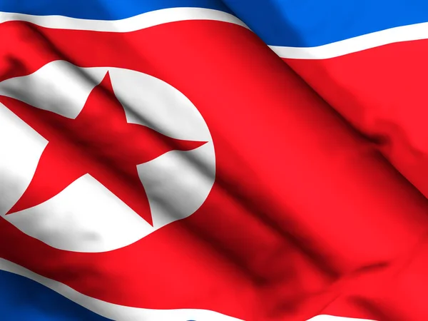 Norte coreana bandeira fundo — Fotografia de Stock