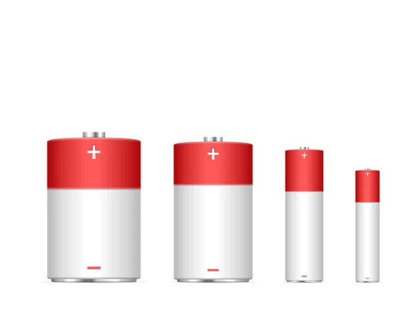 Conjunto de baterias alcalinas —  Vetores de Stock