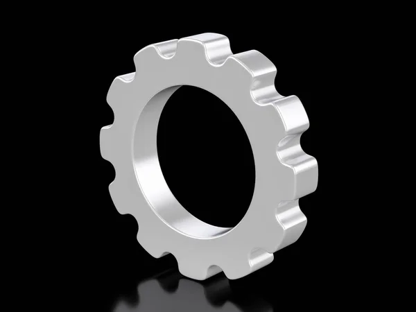 Metallic gear symbol — Stock Photo, Image