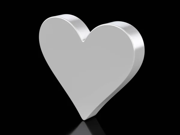 Simbolo del cuore metallico — Foto Stock