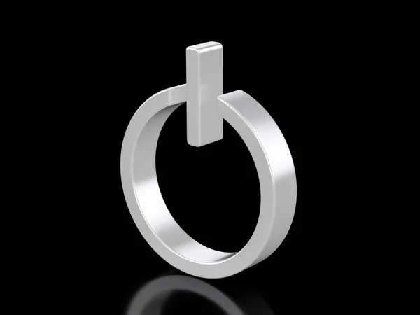 Metallic power symbol — Stock Photo, Image
