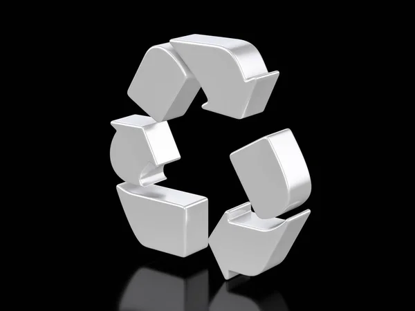 Metallisches Recycling-Symbol — Stockfoto