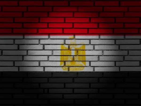 Egypten flagga tegelvägg — Stockfoto