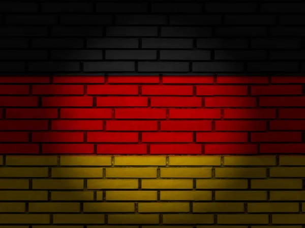 Niemcy flaga ceglana ściana — Zdjęcie stockowe