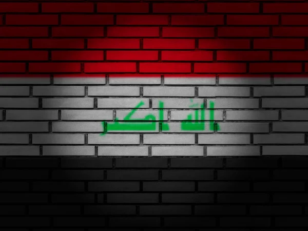 Iraq flag brick wall — Stock Photo, Image