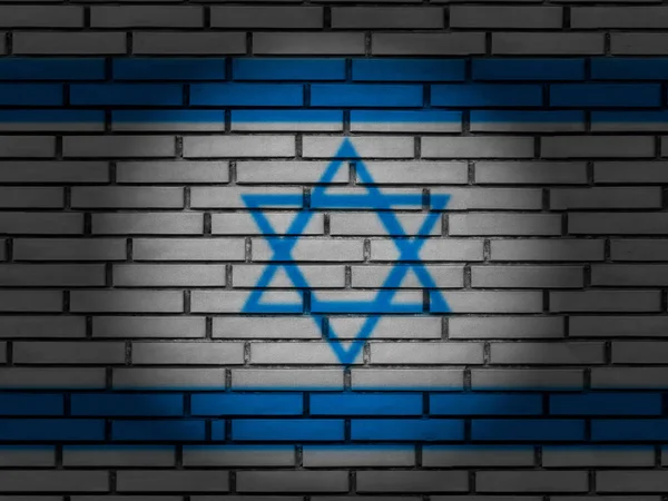 Mur de briques drapeau Israël — Photo