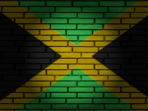 Jamaica flag brick wall — Stock Photo, Image