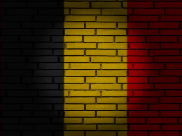 Бельгія прапор цегляних стін — стокове фото