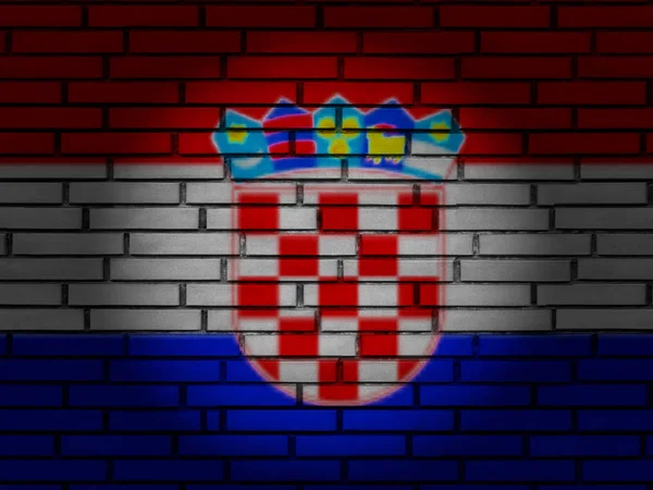 Chorvatská cihlová zeď — Stock fotografie