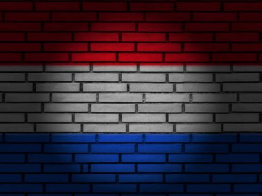 Hollanda bayrak tuğla duvar
