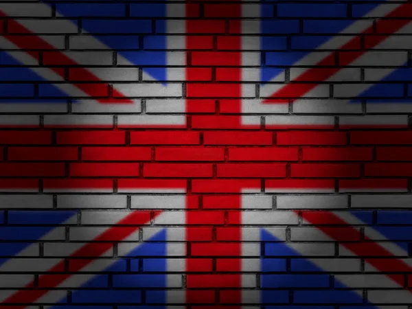 Parede de tijolo bandeira do Reino Unido — Fotografia de Stock