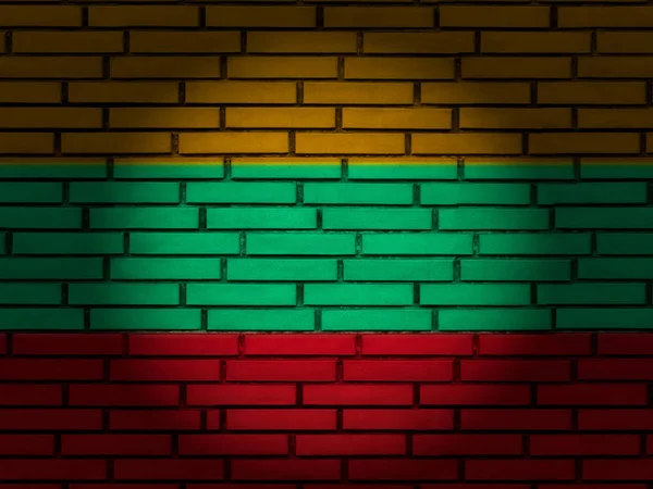 리투아니아 플래그 벽돌 벽 — 스톡 사진