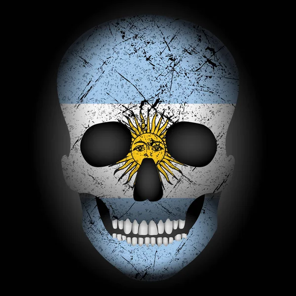 Skull flag Argentina — Stock Vector