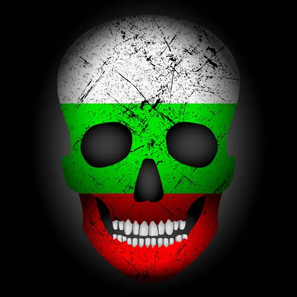 Drapeau crâne Bulgarie — Image vectorielle