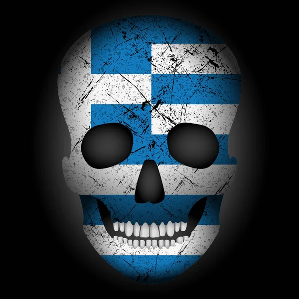 Totenkopf-Flagge Griechenland — Stockvektor