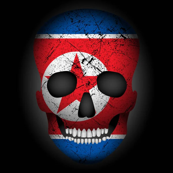 Totenkopffahne Nordkorea — Stockvektor