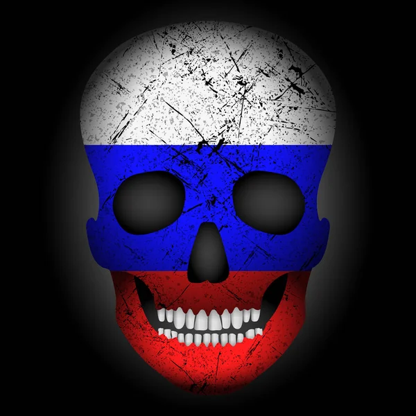 Bandera del cráneo Rusia — Vector de stock