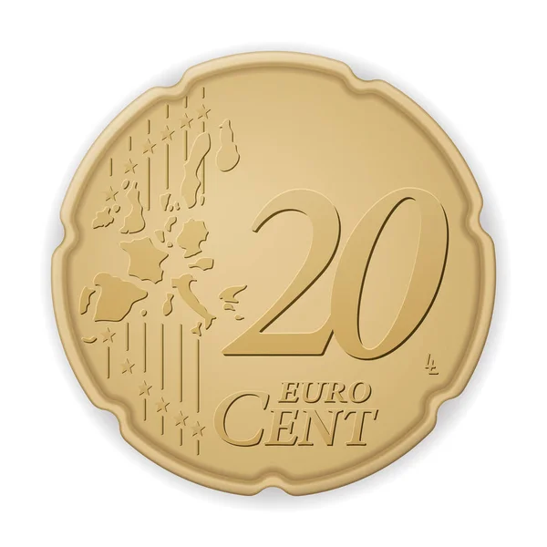 Dwadzieścia eurocent — Wektor stockowy