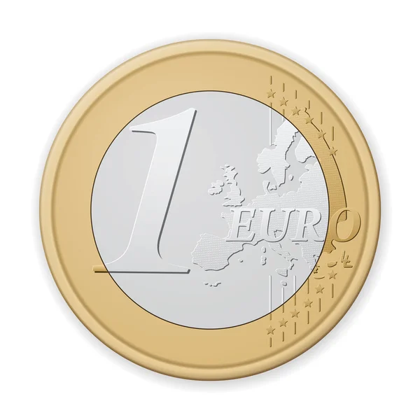 Одна монета евро — стоковый вектор