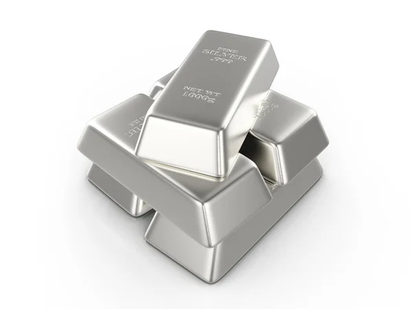 Sztabki srebra — Zdjęcie stockowe