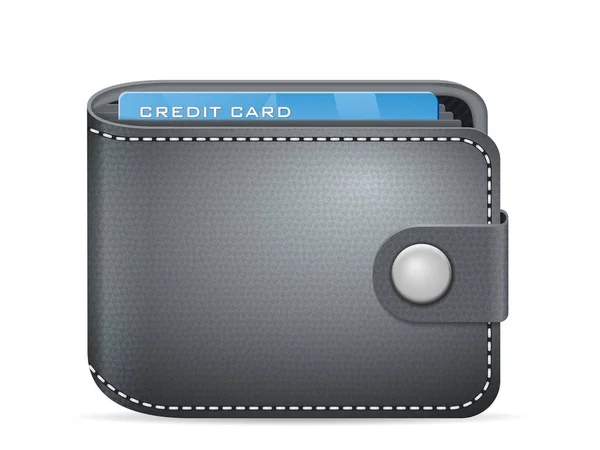 Brieftasche mit Kreditkarte — Stockvektor