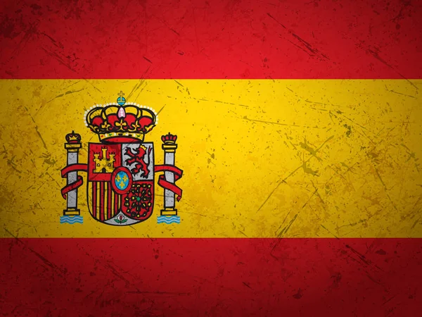 Grunge Spanien Flagge Strukturierten Hintergrund Vektorillustration — Stockvektor