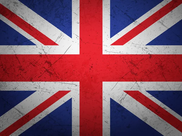 Grunge Brittiska Flaggan Strukturerad Bakgrund Vektorillustration — Stock vektor
