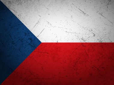 Grunge Çek Cumhuriyeti bayrağı arka planda. Vektör illüstrasyonu.