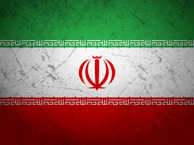 Grunge İran bayrağı dokulu arka plan. Vektör illüstrasyonu.