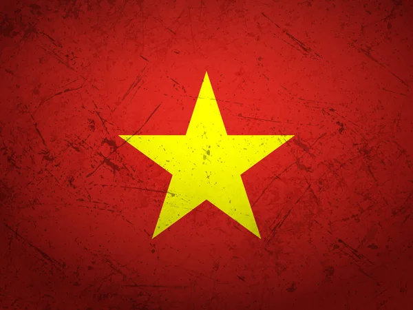 Grunge Vietnam Flagga Strukturerad Bakgrund Vektorillustration — Stock vektor