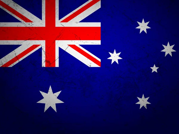 Grunge Australien Flagga Strukturerad Bakgrund Vektorillustration — Stock vektor