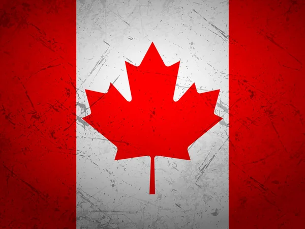 Grunge Canada Bayrağı Arka Planda Vektör Illüstrasyonu — Stok Vektör