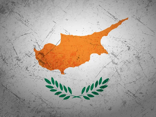 Grunge Bandeira Chipre Fundo Texturizado Ilustração Vetorial — Vetor de Stock