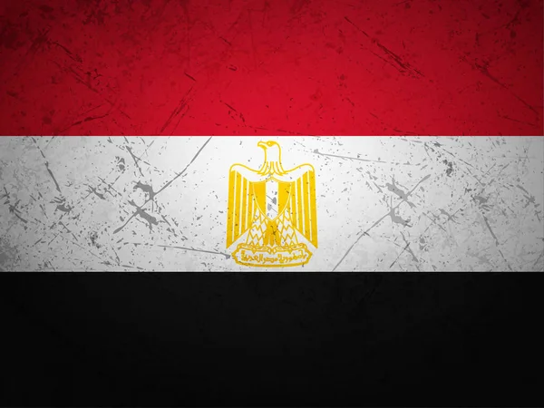 Grunge Egipto Bandera Texturizada Fondo Ilustración Vectorial — Vector de stock