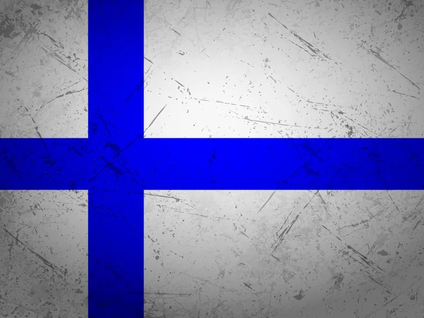 Grunge Finnland Flagge Texturierten Hintergrund Vektorillustration — Stockvektor