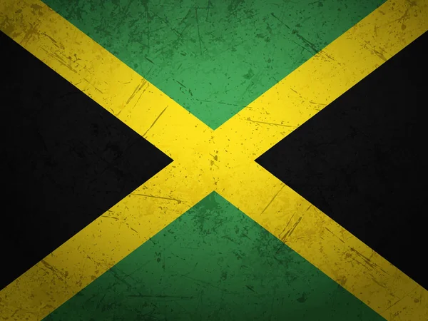 Grunge Jamajka Flaga Teksturowane Tło Ilustracja Wektora — Wektor stockowy