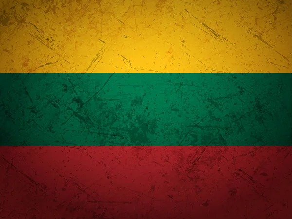 Grunge Lithuania Flag Textured Background Vector Illustration — Stock Vector