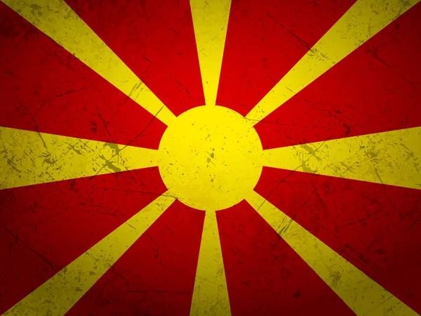 Grunge Macedonia Del Norte Bandera Texturizada Fondo Ilustración Vectorial — Archivo Imágenes Vectoriales