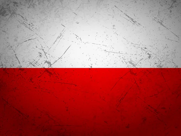 Grunge Polen Flagge Strukturierten Hintergrund Vektorillustration — Stockvektor
