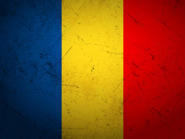Grunge Rumänien Flagge Texturierten Hintergrund Vektorillustration — Stockvektor