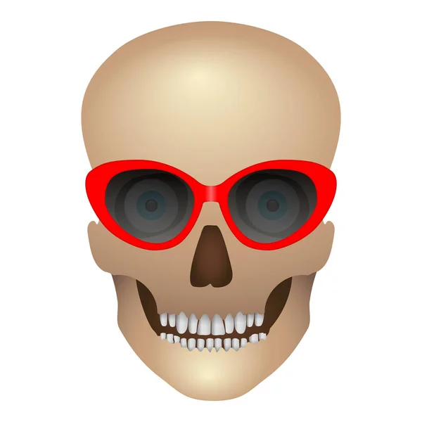 Skull Sunglasses White Background Vector Illustration — Stock Vector