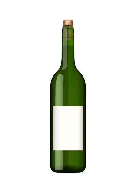 Botol Anggur Dengan Latar Belakang Putih Ilustrasi Vektor - Stok Vektor