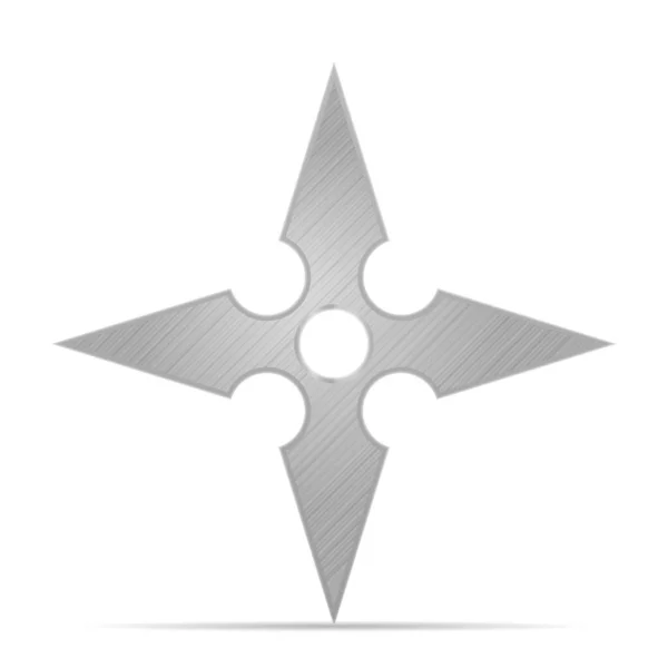 Shuriken Sfondo Bianco Illustrazione Vettoriale — Vettoriale Stock