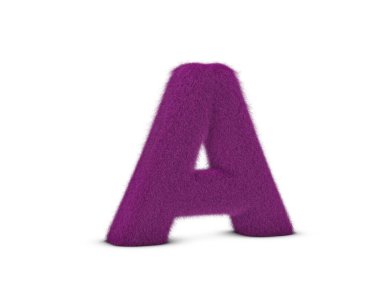 Beyaz arka planda kürk A harfi. 3d illüstrasyon.