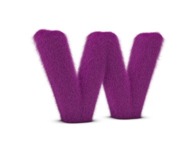 Beyaz arkaplanda W harfi var. 3d illüstrasyon.