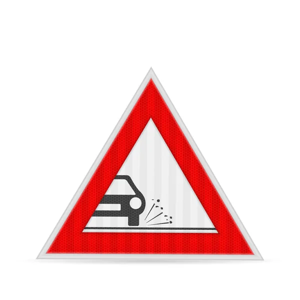 Dangerous Side Road Sign White Background Vector Illustration — Stock Vector