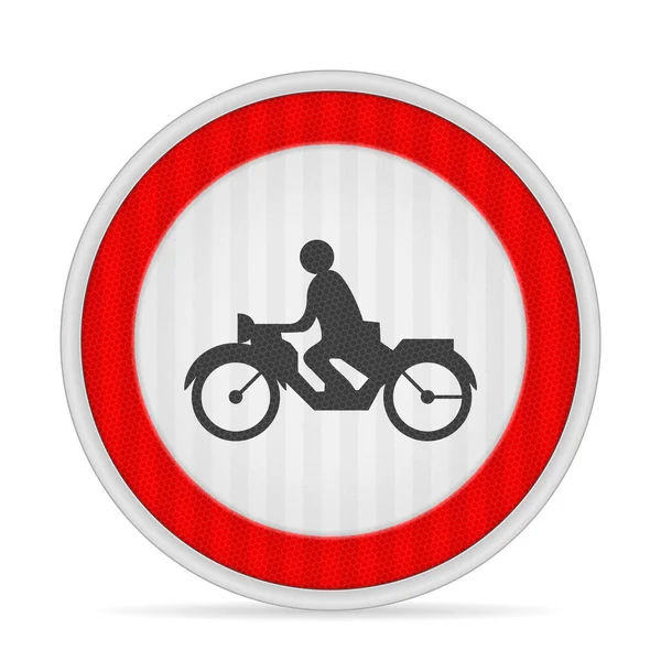 Kein Motorrad Verkehrsschild Auf Weißem Grund Vektorillustration — Stockvektor