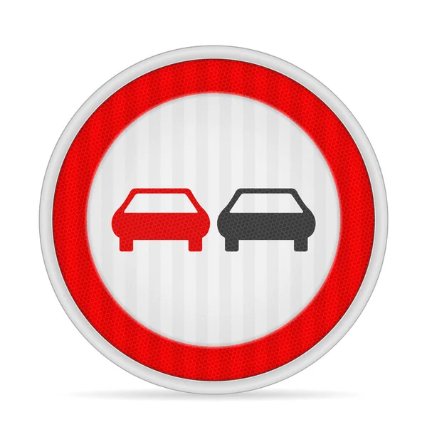 Overtaking Road Sign White Background Vector Illustration — Stock Vector