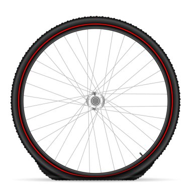 Beyaz arka planda patlak bisiklet lastiği. Vektör illüstrasyonu.