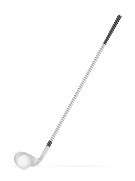 Golfütő Labda Fehér Háttérrel Vektorillusztráció — Stock Vector